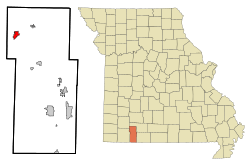 Location of Crane, Missouri