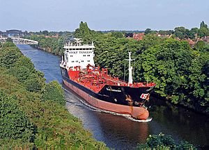 Tanker ship canal