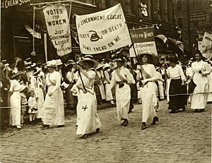 The Just Government League of Maryland marching in the Women's suffrage parage, March 3, 1913