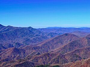 The Tusquittee mountain range in Clay County, North Carolina
