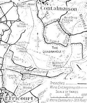 The vicinity of Fricourt and Contalmaison, 1916