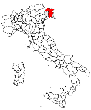 Location of Province of Udine