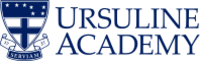 Coat of arms consisting of the big dipper and a cross, words "Ursuline Academy" adjacent