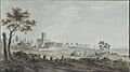 Vue du Village ter Vueren et du Chateau du Prince Charles demolie par Joseph II l'an 1780 a 2 lieues de Bruxelles
