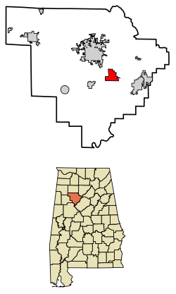 Location of Cordova in Walker County, Alabama.