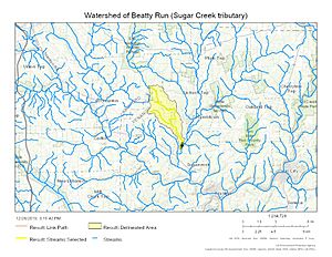 Watershed of Beatty Run (Sugar Creek tributary)