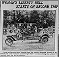 Woman's Liberty Bells Starts on Record Trip, July 2, 1915