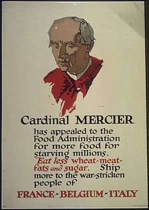 "Cardinal Mercier has appealed to the Food Administration for more food for starving millions. Eat less wheat- meat... - NARA - 512580