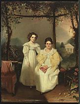 1830 Margaret Oliver Colt and Mary Devereux Colt in the Gardens at Green Mount BaltimorebyHubard MFABoston