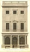 A drawing of a Georgian-era building in London.