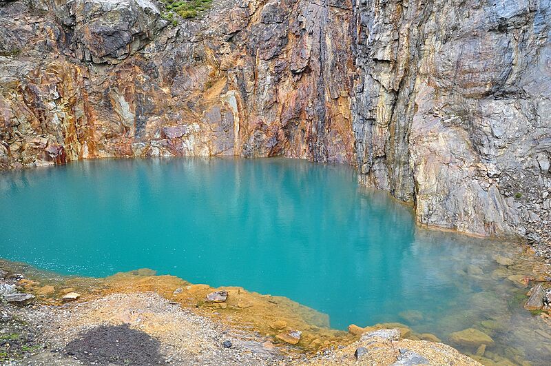 Abandoned baryte mine shaft at Ben Eagach near Aberfeldy, Perthshire, Scotland