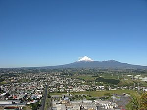 Across New Plymouth to Mt. Taranaki