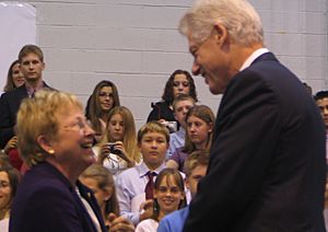 Bill Clinton and Nancy Johnson