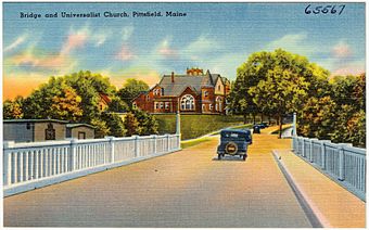 Bridge and Universalist Church, Pittsfield, Maine (65567).jpg