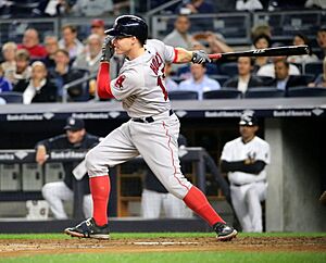 Brock Holt batting in game against Yankees 09-27-16 (3)