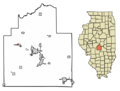 Christian County Illinois Incorporated and Unincorporated areas Bulpitt Highlighted