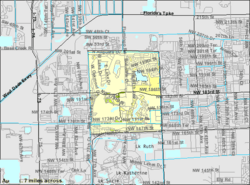 U.S. Census Bureau map showing CDP boundaries