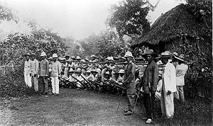 Filipino soldiers outside Manila 1899