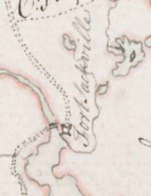 Fort Sackville by John Brewse (inset of A map of the surveyed parts of Nova Scotia, 1756)