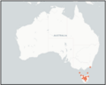 Galaxias auratus distribution map whole australia