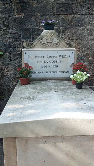 Grave of Louise Weber, known as La Goulue, creator of the French Can-can