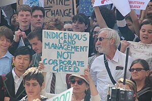 Indigenous land management not corporate greed - - Melbourne climate strike - IMG 4063 (40419621683)