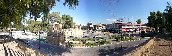 Kyrenia Gate Inonu Square panorama North Nicosia