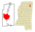 Lee County Mississippi Incorporated and Unincorporated areas Tupelo Highlighted