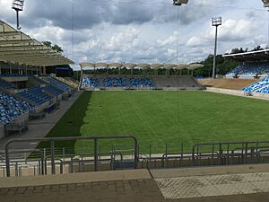 Ludwigsparkstadion, Blick von der Osttribüne (Juli 2021)