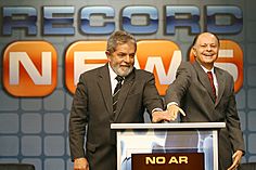 Lula and Edir Macedo in the launch of Record News 2