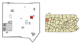 Mercer County Pennsylvania Incorporated and Unincorporated areas Stoneboro Highlighted