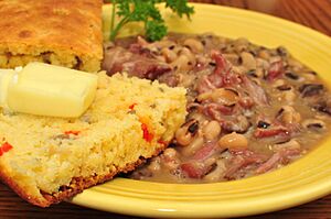 Mmm... black eyed peas with smoked hocks and corn bread (7046315845) (2)