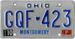 Ohio license plate, 1980-1984 series with October 1985 sticker.png