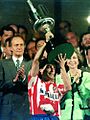 Paulo Futre holding the Copa del Rey trophy