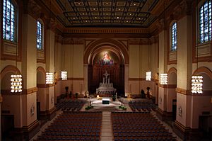 Saints Peter & Paul Cathedral (Indianapolis, Indiana), interior, nave view from the organ loft