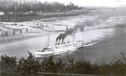 Shallow sandbanks extended far across Burrard Inlet's First Narrows before they were extensively dredged from 1912-1917