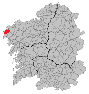 Location of Muxía within Galicia