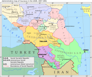 Soviet Caucasus map