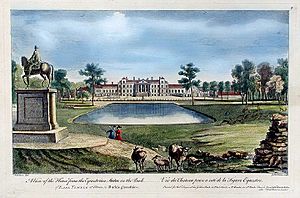 Stowe North front in 1750 by George Bickham