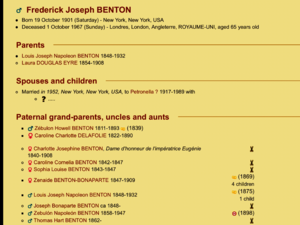 THE BENTON FAMILY DESCENDANTS OF NAPOLEON