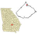 Telfair County Georgia Incorporated and Unincorporated areas Helena Highlighted