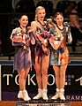 The women's medal ceremony at the 2024 Grand Prix de France