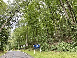 An Upper Brookville welcome sign in 2021