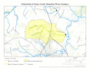 Watershed of Swan Creek (Mispillion River tributary)
