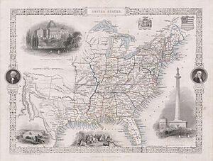 1850 Tallis Map of the United States ( Texas at fullest extent) - Geographicus - UnitedStates-tallis-1850