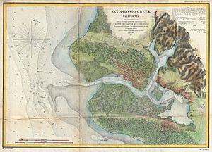 1857 U.S. Coast Survey Map of San Antonio Creek and Oakland, California (near San Francisco) - Geographicus - SanAntonioCreek-uscs-1857