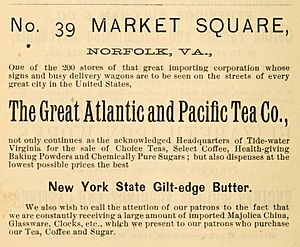 1888 Great Atlantic and Pacific Tea Co Advert for Norfolk