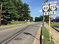2016-06-26 17 42 18 View north along Virginia State Route 42 and east along Virginia State Route 259 (Lee Street) at Louisa Street in Broadway, Rockingham County, Virginia