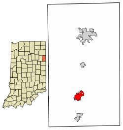 Location of Berne in Adams County, Indiana.