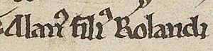 Alan fitz Roland (British Library MS Cotton Faustina B IX, folio 28v) 2